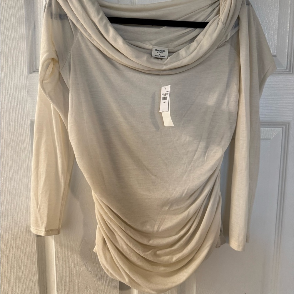 Abercrombie  and Fitch White Drape Top